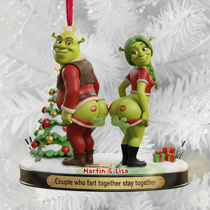 Funny Fart Together Couple Ornament - Personalized Gift For Couples 05OHMG241125