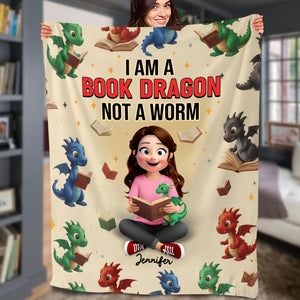 Book Dragon Blanket - Personalized Gifts For Book Lovers 01naqn181225