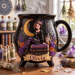 Witch Ceramic Cauldron Mug - Personalized Gifts 02totn180826