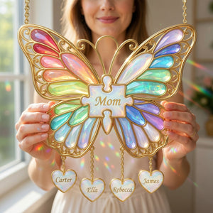 Butterfly Mom Suncatcher Ornament - Personalized Gifts For Mother's Day 01nalu170326