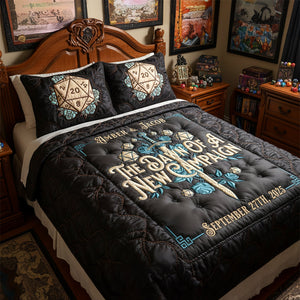 Fantasy Vintage Aesthetics Newlywed Couple Quilt Bed Set, Personalized Gifts For Game Couple 07qhtn191125