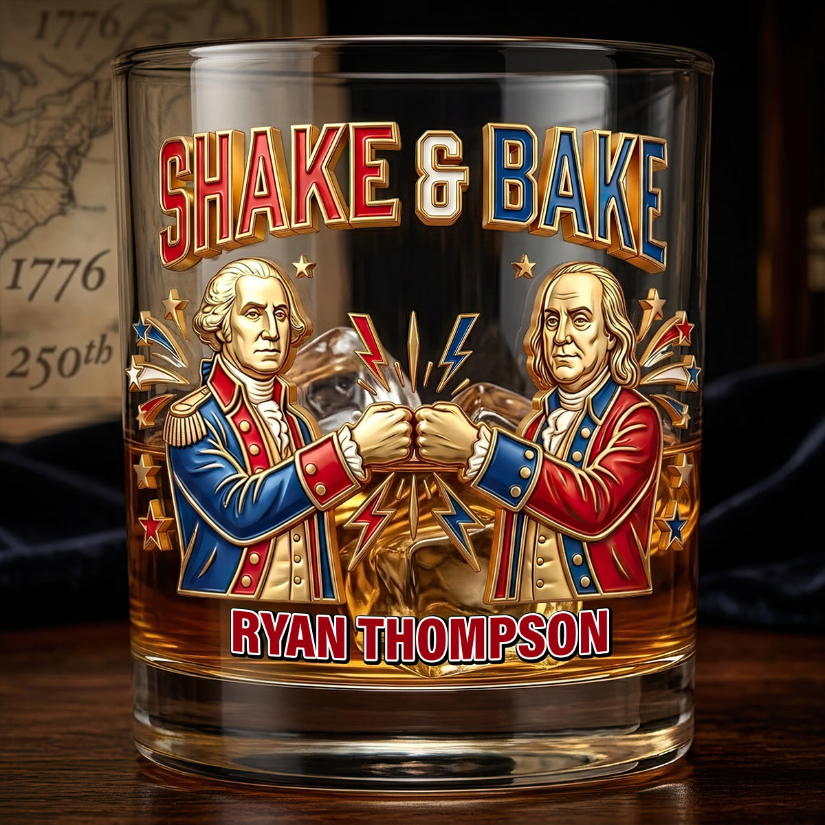 USA 250th Years Round Glass - Personalized Funny Gifts 02nadt080626