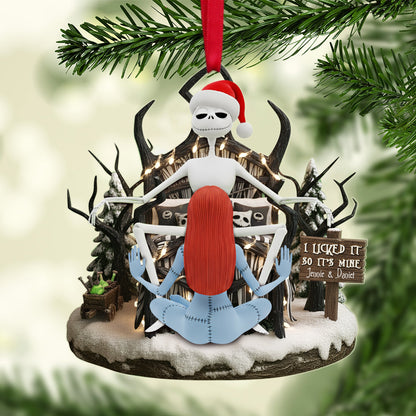 Naughty Skull Couple Ornament - Personalized Christmas Gift For Couples 02TGLU230925