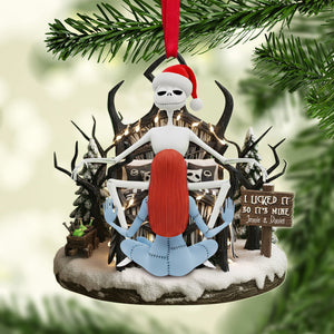 Naughty Skull Couple Ornament - Personalized Christmas Gift For Couples 02TGLU230925