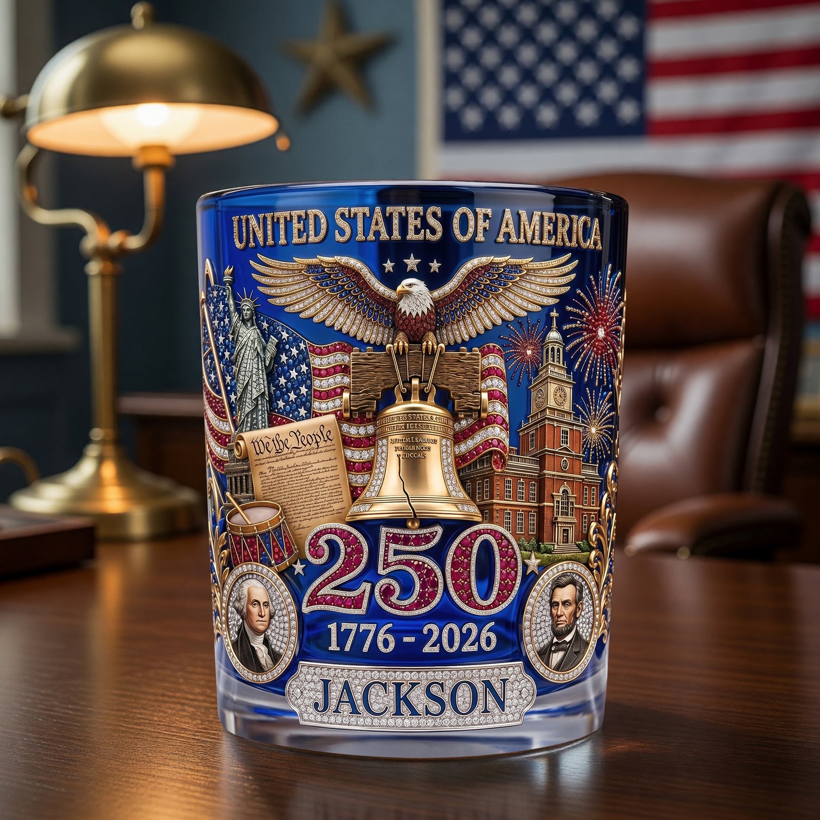 USA 250th Anniversary 11oz Round Glass - Personalized Gifts For Loyal Family 03tyqn280526-Homacus