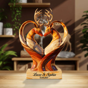 Deer Couple Acrylic Plaque - Personalized Anniversary Gifts For Couple 05OHNTN170625