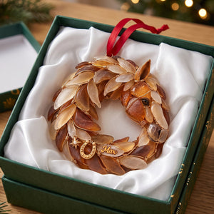 Horse Wreath Sea Glass Effect Ornament - Personalized Gifts For Horse Lovers 06qhtn121026