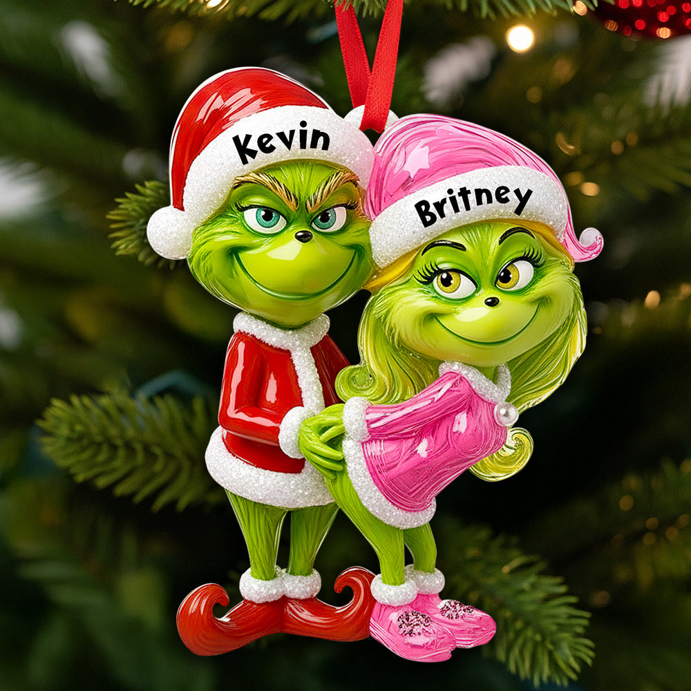 Green Couple Christmas Ornament Personalized Gifts For Couple 03DTDT130925