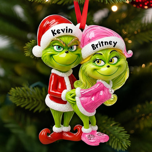 Green Couple Christmas Ornament Personalized Gifts For Couple 03DTDT130925