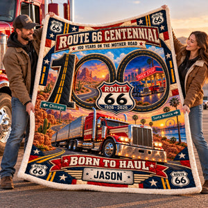 Trucking On Legendary Road Blanket - Personalized Gifts For Truckers 07halu091026