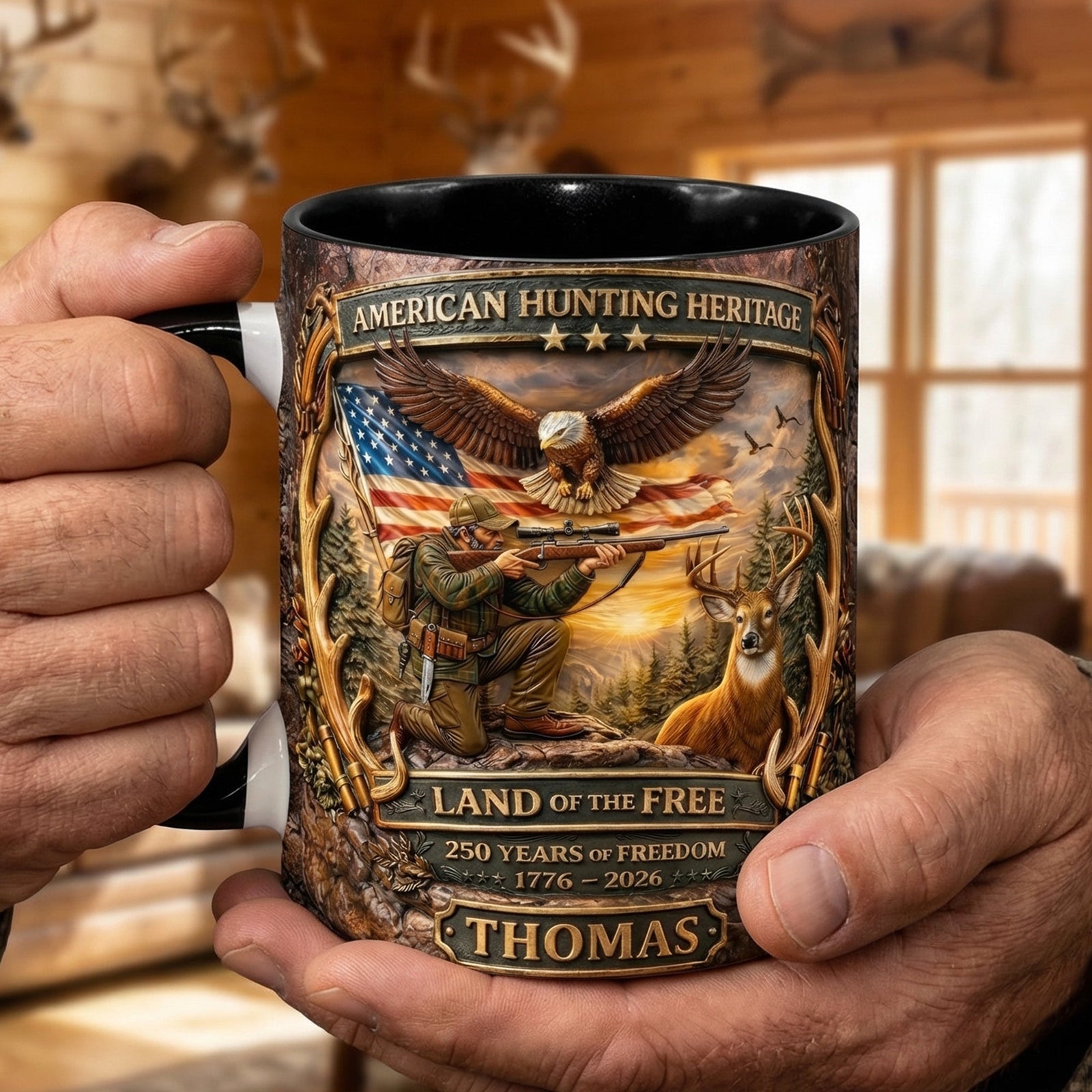 American Hunting Heritage Accent Mug - Personalized Gifts For Hunters 03tyqn060326