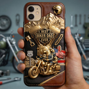 Conquer The World With Dad Phone Case - Personalized Gifts For Biker Dads 05qhqn140526