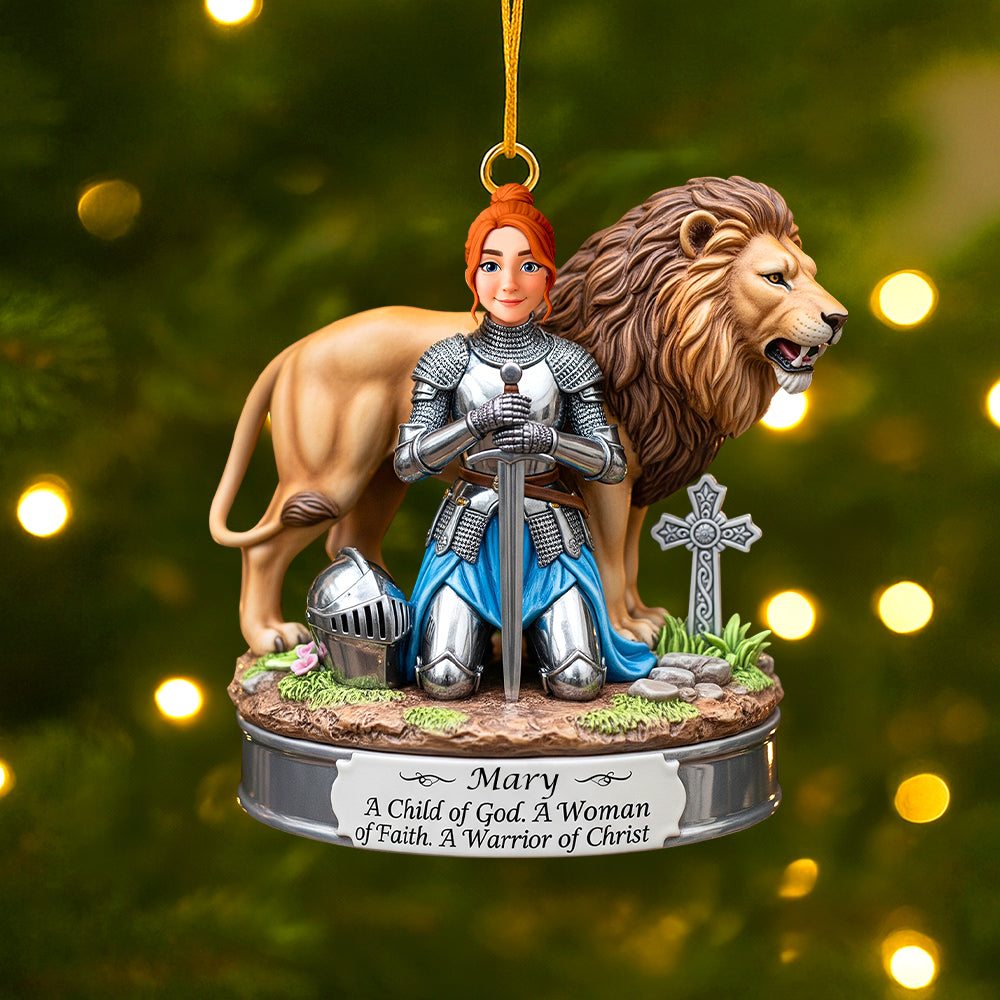 Warrior Of Christ Personalized Gifts For Christian Christmas Acrylic Ornament 02hutn220825