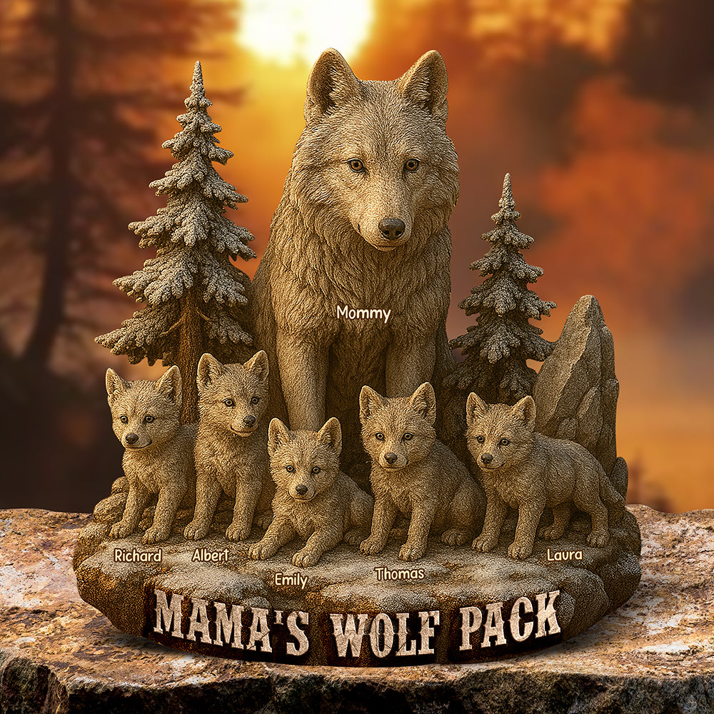 Wolf Mom Plaque - Personalized Gifts For Mother-Homacus