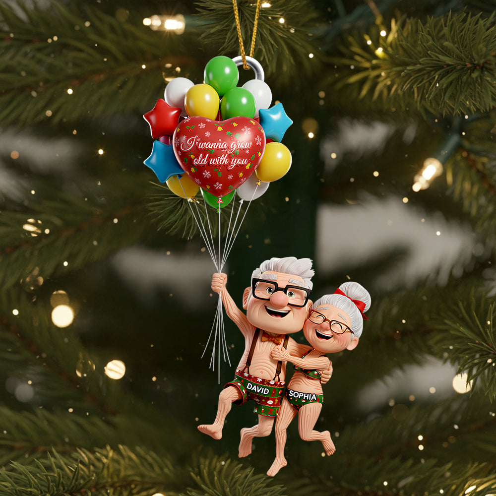 Old Couple Christmas Ornament, Personalized Gifts For Couple 01TGDT250925