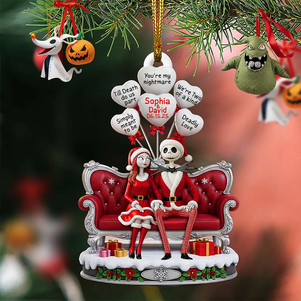 Hauntingly Sweet Couple Christmas Ornament - Personalized Anniversary Gifts For Couple 03TOLU130825