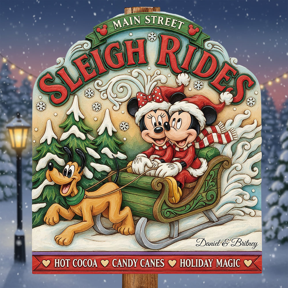 Jolly Couple On Sleigh Ride Wood Sign, Christmas Gifts For Couple 04qhdt160925