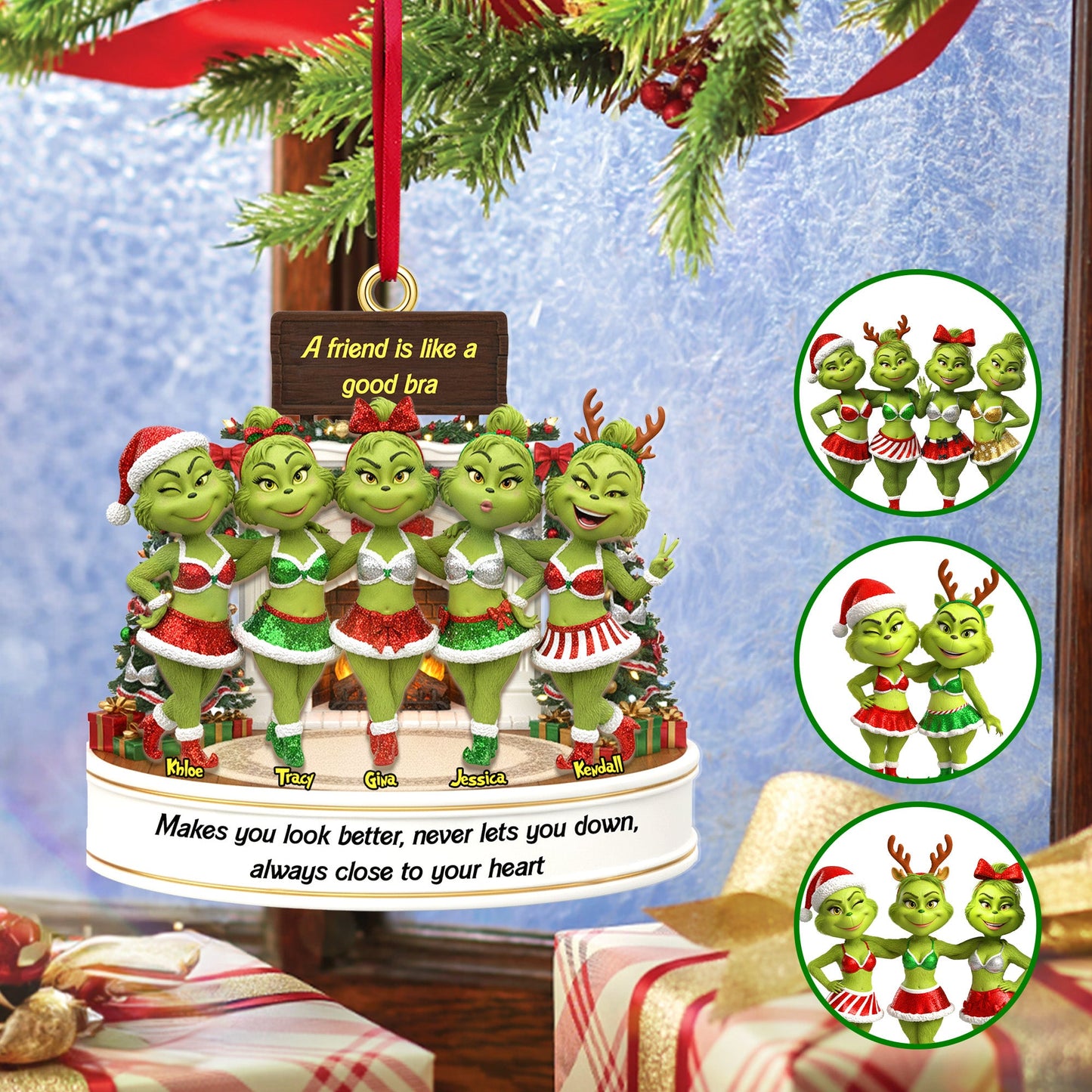 A Friend Is Like A Good Bra Ornament - Personalized Gifts For Friends 03namg160925