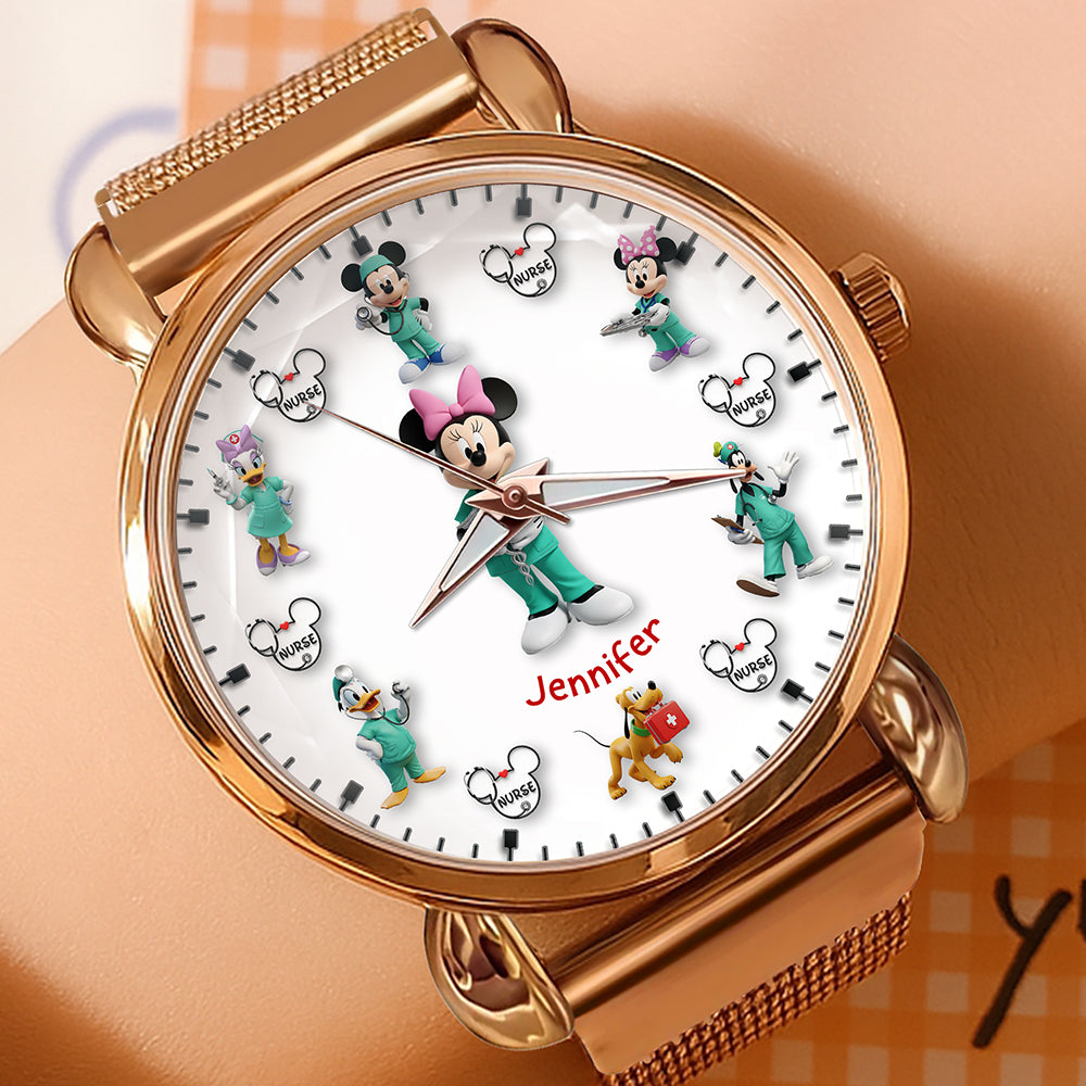 Cartoon Character Mesh Strap Quartz Watch – Personalized Gifts for Nurse 01naqn170725