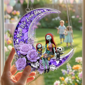 Horror Mom And Kids Suncatcher  - Personalized Gifts For Mother's Day Suncatcher Ornament 02TOMG250226