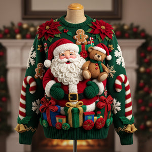 Adorable Santa Claus Ugly Sweater - Gifts For Christmas 09PALU031125