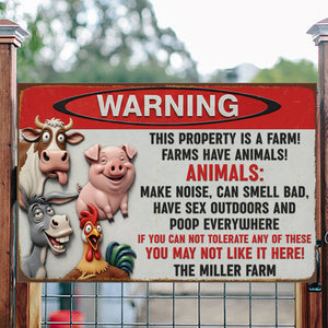Funny Farm Animals Metal Sign – Personalized Gifts For Farmer 05naqn251125