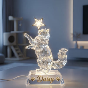 Charming Cat Standing Up Light Box, Personalized Gifts For Cat Lovers 04qhdt251225