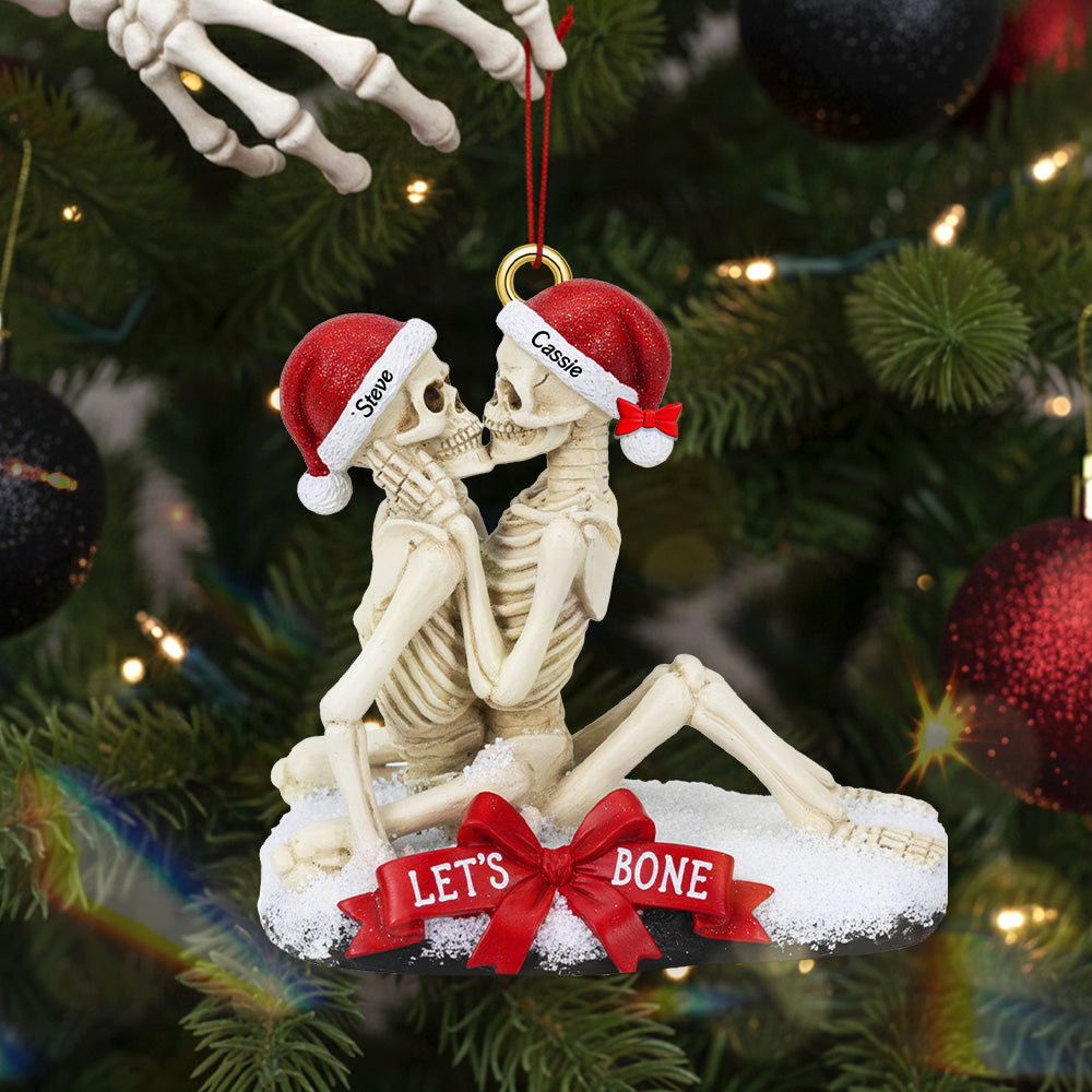 Excited Bone Couple Christmas Ornament, Personalized Gifts For Couple 02qhmg100925