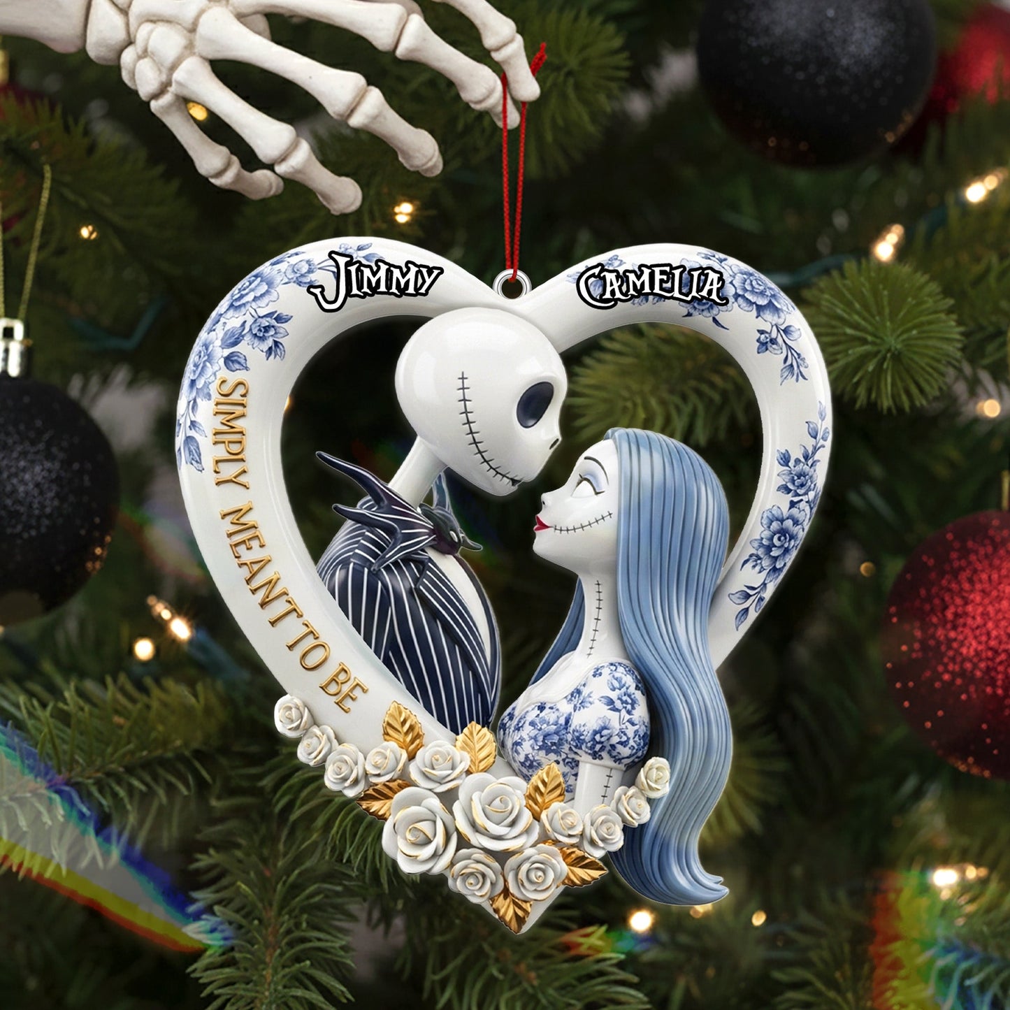 Personalized Gifts For Christmas, Couple Toile de Jouy Custom Shape Acrylic Ornament 03pgmg260925