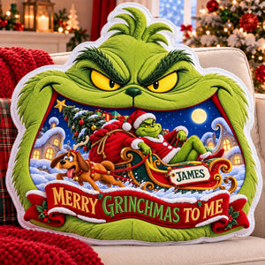 Furry Mischief Santa Christmas Custom Shaped Pillow - Personalized Christmas Gifts 01halu131026