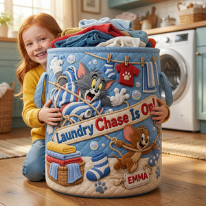 Playful Quilted Laundry Basket - Personalized Gifts 02hadt180726