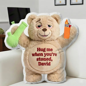 Chill Vibes Teddy Bear Pillow - Personalized Gift For Stoners 02TOLU101225