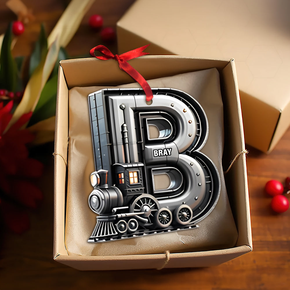 Custom Alphabet Letter Gifts For Train Lovers Christmas Ornament 05xqtn231024 - Ornament - GoDuckee