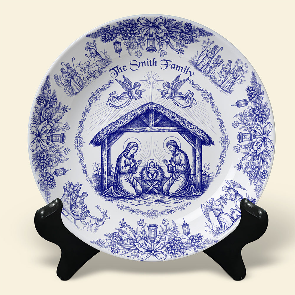 Personalized Christmas Gifts For Christian Family Ceramic Round Plate 01paqn260925