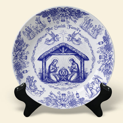Personalized Christmas Gifts For Christian Family Ceramic Round Plate 01paqn260925