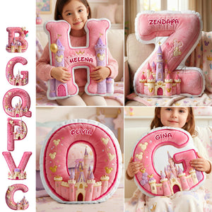 Castle Pink Alphabet Pillow - Personalized Gifts For Girls 06namg181225