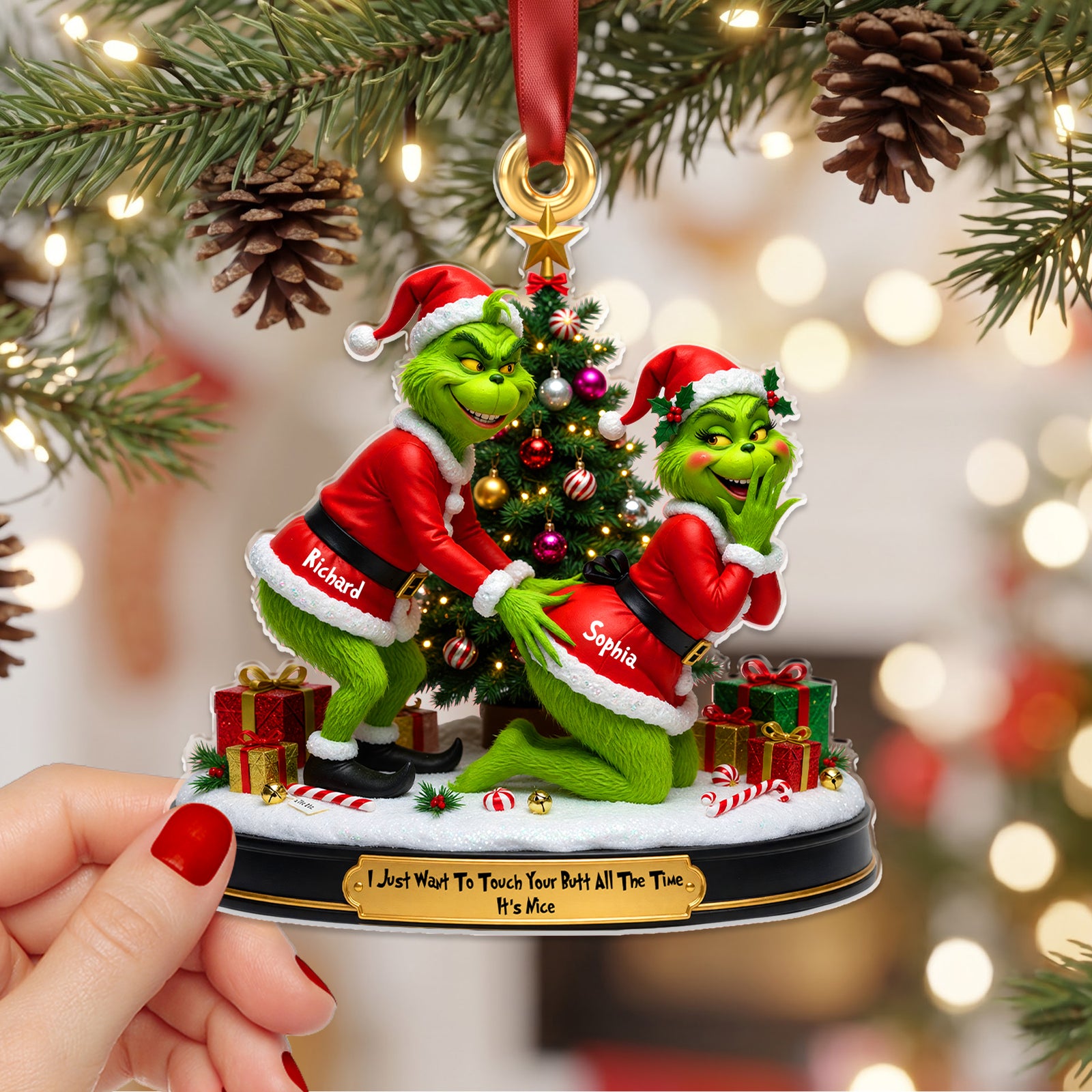 Playful Touch Couple Ornament - Personalized Gift For Couples 02NAQN010826
