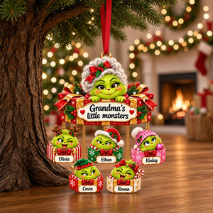 Grandma’s Little Monsters Acrylic Ornament - Personalized Gifts For Grandma 01TOTN201026