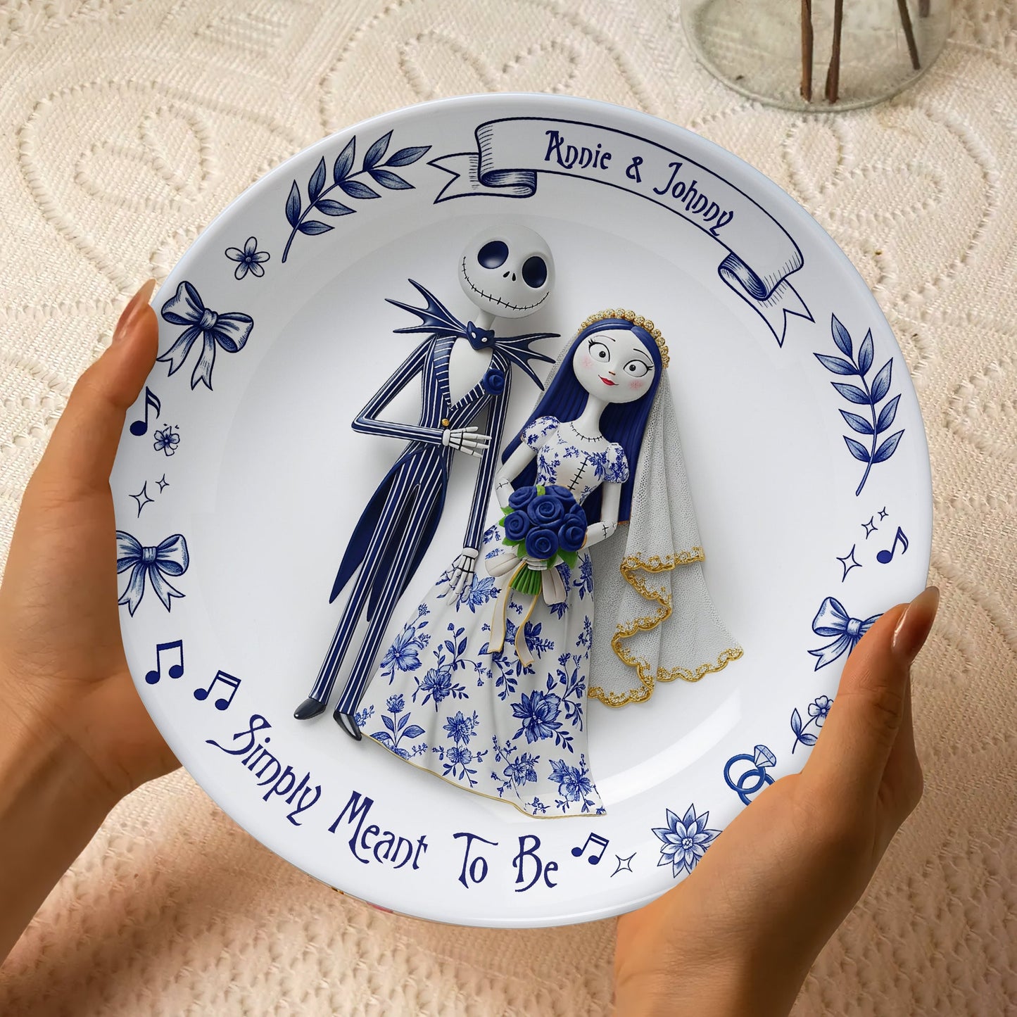 Simply Meant To Be Round Plate - Personalized Christmas Gift For Couple 04PGLU041025
