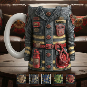 Turnout Gear Firefighter Coffee Mug - Personalized Gift For Firefighters 04OHMG301225