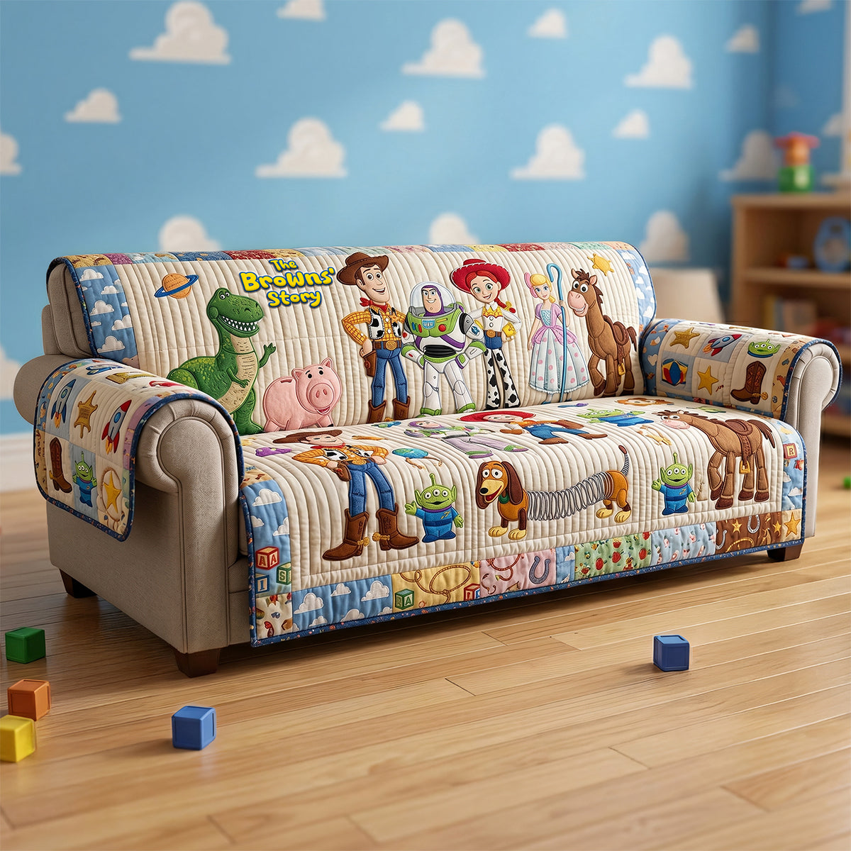 USA 1776 - 2026 Cartoon Patriotic Sofa Cover - Personalized Gifts 02huta220626-Homacus