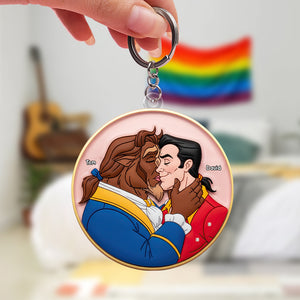 Cartoon LGBT Couple Keychain - Personalized Gifts For Couple 01hutn280525