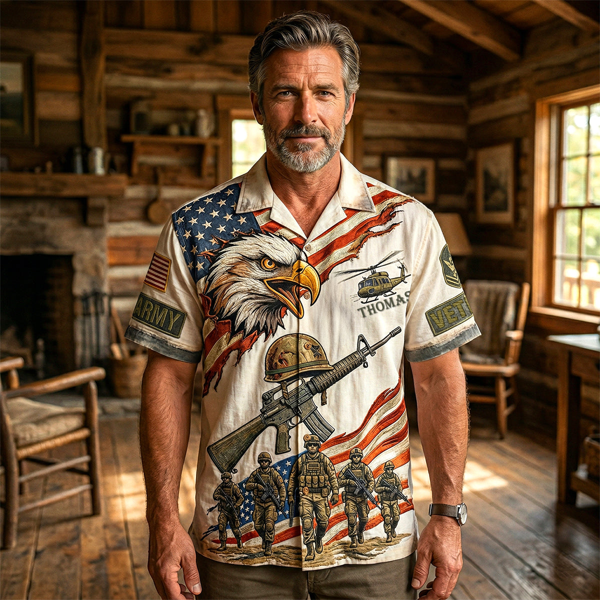 Veteran Pride Patriotic Hawaiian Shirt - Personalized Gifts For Veteran 01PADH070426