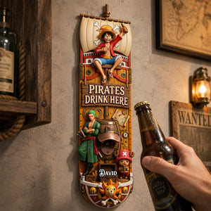 Sea Adventure Wooden Wall Hanging Bottle Opener - Personalized Gifts For Anime Lovers 03tydh180726