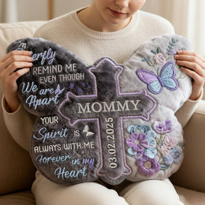 Heaven Butterfly Shaped Pillow, Personalized Keepsake To Remember Loved One 03qhlu191225