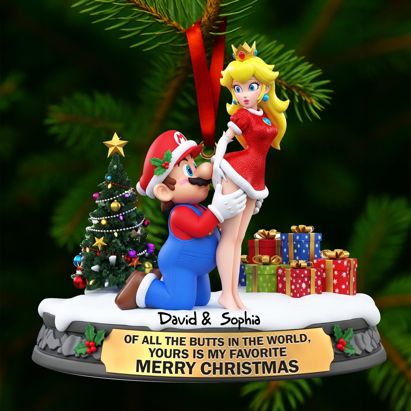 Cheeky Plumber Couple Ornament - Personalized Gifts For Couple 05ohlu150925