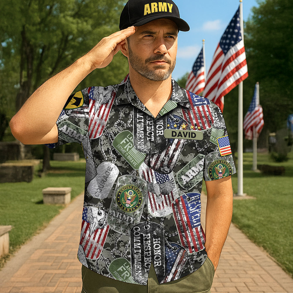 Proud Military Hawaiian Shirt - Personalized Military Logo Gifts For Veteran 04HUQN170625