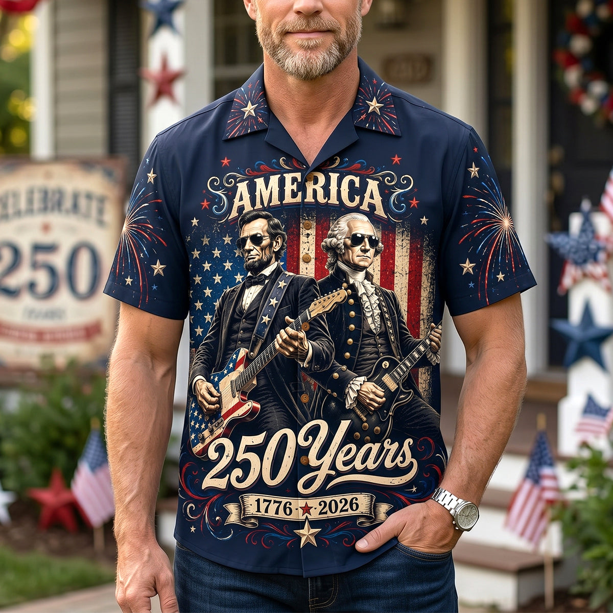 Celebrating 250 Years Of Freedom Hawaiian Shirt - Personalized Gifts For Patriots 01NATN290526