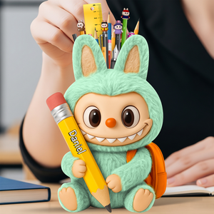Fluffy Buddy Wooden Pen Holder Personalized Gifts For Kids 02NALU240725