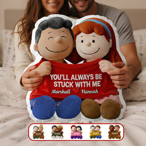 Cute Couple In Shirt Shaped Pillow, Personalized Gifts For Couple 01qhmg131225